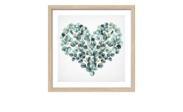 Rahmenbild Eucalyptus Heart 33 x 33 cm