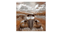 Alubild Lost Car 100 x 100 cm