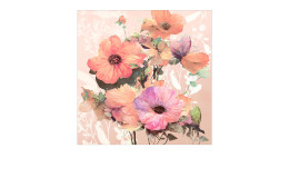 Alubild Watercolor Flowers 50 x 50 cm