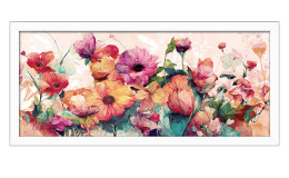 Rahmenbild Watercolor Flowers 60 x 130 cm