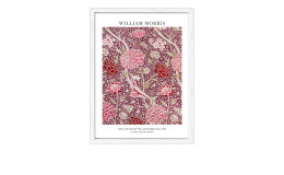 Pro-Art Rahmenbild Morris Pink and Rose 33x43cm: Vögel, verschlungenes Blattwerk, Mehrfarbig, Glasfront.