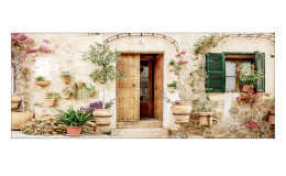Glasbild Mediterranean House 30 x 80 cm