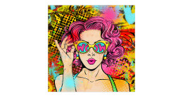 Glasbild Wow 50 x 50 cm