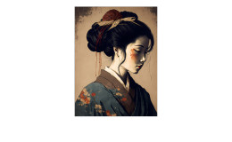 Glasbild Geisha 60 x 80 cm