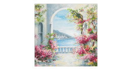 Leinwandbild Terrace On The Lake 40 x 40 cm