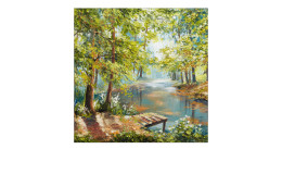 Leinwnadbild River In The Forest II 40 x 40 cm