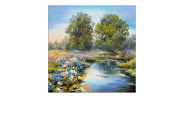 Leinwandbild River In The Forest I 40 x 40 cm
