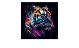 Glasbild Colorful Tiger Head II 20 x 20 cm