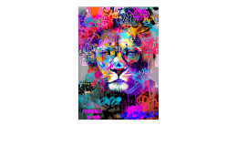 Alubild Graffiti Lion 70 x 100 cm