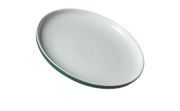Dessertteller mit einem Durchmesser von ca. 19 cm und in der Farbe Grün und Weiß.