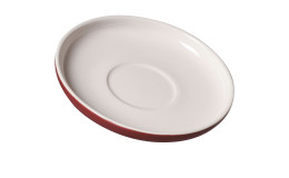 Espressountere Jasper in der Farbe Rot, Weiß und mit dem Durchmesser von ca. 11 cm.