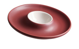 Eierteller Jasper mit dem Durchmesser von ca. 12 cm und in der Farbe Rot, Weiß.