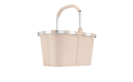 Reisenthel Einkaufskorb Carrybag MH Limited Edition Einkaufskorb in beige, mit Aluminiumrahmen und -griff, isoliert auf weiß.