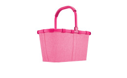 Der Reisenthel Einkaufskorb Carrybag in Pink mit passendem Twist Pink Griff, abgebildet auf weißem Hintergrund.