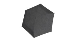 Der Reisenthel Regenschirm Umbrella Pocket Mini in Twist Silver, hier vollständig geöffnet von oben, besteht aus recyceltem Polyester.