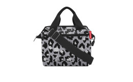 Graue und schwarze Reisenthel Umhängetasche Allrounder Cross mit schwarzen Griffen, verstellbarem Riemen und hochwertigem Polyester.