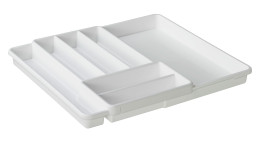 Besteckkasten Domino 40 x 34 x 5 cm aus weißem Kunststoff.