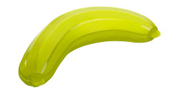 Bananen-Box aus gelben Kunststoff.