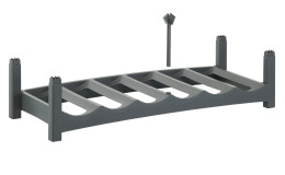 Flaschenregal Vario 22 x 14 x 60 cm aus grauem Kunststoff.