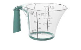 Messbecher Loft 600 ml aus transparentem Kunststoff mit grünen Absetzungen.