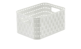 Korb Country A6 2 l aus weißem Kunststoff.