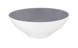 Dessertschale Life 14,6 cm aus Porzellan mit einer weißen Außen- und grauen Innenfarbe.