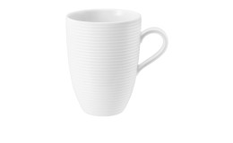 Henkelbecher Beat 350 ml aus weißem Porzellan.