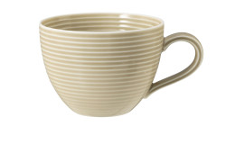Kaffeetasse Beat 260 ml aus Porzellan in Sandbeige.