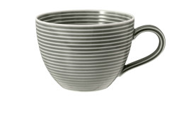 Kaffeetasse Beat 260 ml aus Porzellan in Perlgrau.