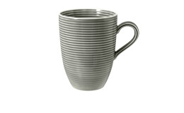 Henkelbecher Beat 350 ml aus Porzellan in Perlgrau.