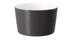 Schale No Limits 13 cm aus Porzellan mit weißer Innen- und Außenfarbe in anthrazit.