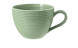 Kaffeetasse Beat 260 ml aus Porzellan in Salbeigrün.