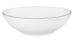 Schüssel Lido 23,2 cm aus weißem Porzellan mit schwarzem Akzent.