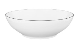 Schüssel Lido 20,2 cm aus weißem Porzellan mit schwarzem Akzent.