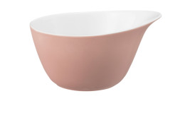 Müslischale Life 600 ml aus Porzellan in weiß und rosa.