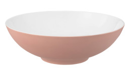 Schüssel Life 30,3 cm aus Porzellan in rosa und weiß.