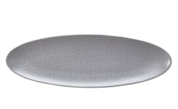Servierplatte Life 35,3 cm aus grauem Porzellan.