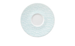 Untertasse Life 16,4 cm aus Porzellan in türkis und weiß.