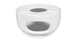 Stövchen Rondo/Liane 14 cm aus weißem Porzellan.