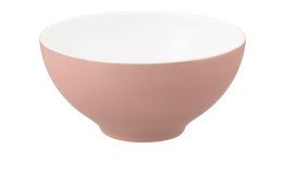 Schüssel Life 15,5 cm aus Porzellan in rosa und weiß.