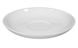 Untertasse Rondo/Liane 14,7 cm aus weißem Porzellan.