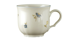Espressotasse Marieluise 100 ml aus Porzellan mit Streublumen-Motiv.