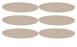 Untersetzer 6er-Set Lareto 11 cm aus Edelstahl und Silikon in beige.