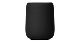 Zahnputzbecher Sono 8,6 cm aus Keramik und Silikon in schwarz.