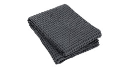 Badetuch Caro 70 x 140 cm aus Baumwolle in grau.