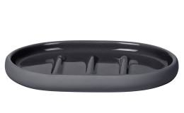 Seifenschale Sono 10 x 13 cm aus Keramik in grau.