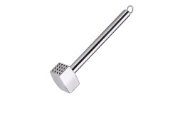 Fleischklopfer Chef aus silberfarbenen Edelstahl