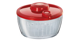 Salatschleuder mit rotem Deckel, Durchmesser 24 cm