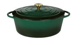 Bratentopf Provence 33 cm in grün, Form oval