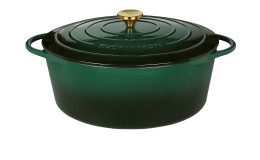 Bratentopf Provence 35 cm in grün, Form oval